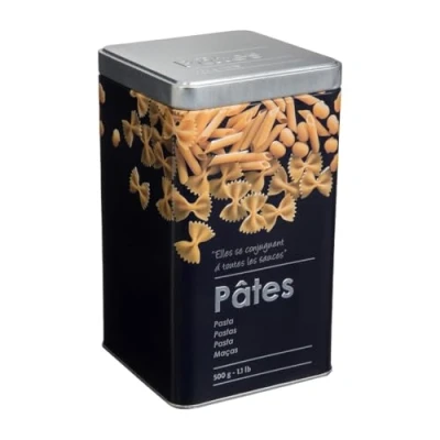 Image de Boite alimentaire Relief II pâtes 10.8 x 18.4 cm Fer et étain Noir