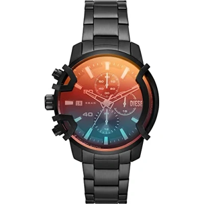 Image de Diesel Griffed MINI Montre à aiguilles, Homme, Taille: One Size, Black/iridescent