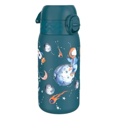 Image de Ion8 Gourde Isotherme Enfant, Inox, 320ml, Anti Fuite, Facile à Ouvrir, Verrouillage Sécurisé, Lavable au Lave Vaisselle, Poignée de Transport, Durable, Acier Inoxydable, Motif 3D Espace