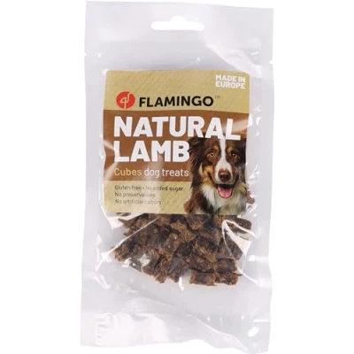 Image de Flamingo Snack Nature Cubes avec Agneau Friandises sans Glutes sucres ajoutés colorants ni conservateurs Produit d&#039;europe
