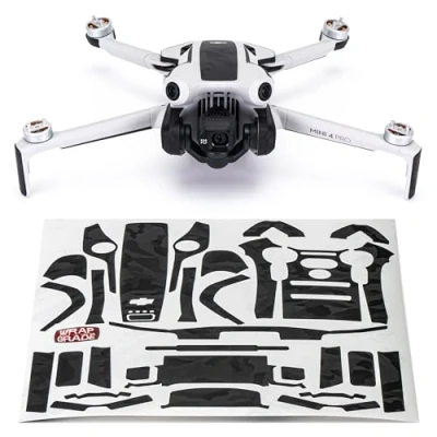 Image de WRAPGRADE Skin Compatible avec DJI Mini 4 Pro Accent Color (Black Bumpy Camo)