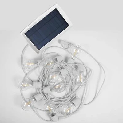 Image de ALLEGRA Guirlande lumineuse solaire &amp; rechargeable d&#039;extérieur 10 lumières LED Blanc New Garden