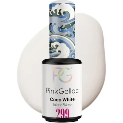 Image de Pink Gellac Vernis Semi Permanent UV 299 Coco White 8 ml Gel Blanc Pour 14 Jours Polish Facile à Utiliser de Qualité Salon Enlever
