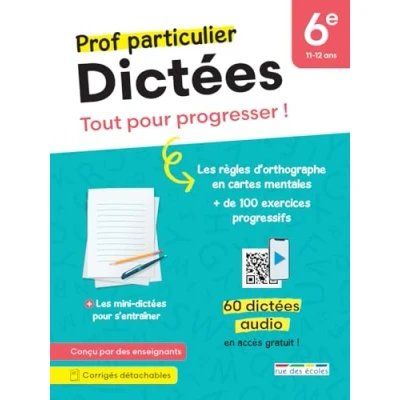 Image de Prof particulier dictées 6e: Tout pour progresser ! Des sonorisées travailler en autonomie et toutes les règles à connaître