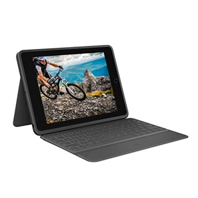 Image de Logitech Rugged Folio clavier pour téléphones portables QWERTY Danois, Finlandais, Norvégien, Suédois Graphite USB Type C