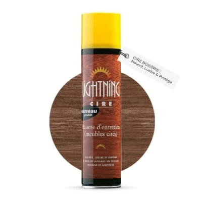 Image de Lightning Cire d&#039;entretien encaustique meuble et bois Baume Nourrit fait briller Aérosol 400 ml