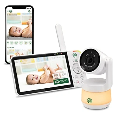 Image de LeapFrog moniteur pour bébé LF925HD avec caméra, 720p, écran couleur HD de 5 pouces, moniteurs intelligents, caméra inclinable/pivotante et application,