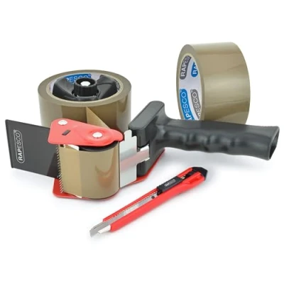 Image de Rapesco 1556 Germ Savvy Antibactérien, Dévidoir de Ruban 960 avec 2 Rouleaux Marrons
