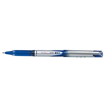 Image de Pilot V Ball GripLot de 12 Stylo roller Pointe métal 0,7 mm Encre liquide Bleue + grip confort