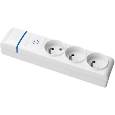 Image de Bloc multiprise SOLERA 3 prises 2P+T 16A Interrupteur lumineux Couleur blanche IP20