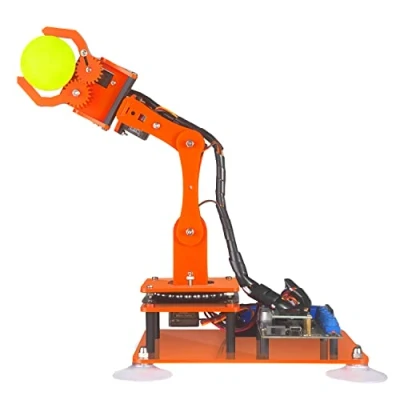 Image de Adeept 5 DOF Kit de bras robot programmable STEM éducatif à axes avec écran OLED construction compatible Arduino IDE(Tutoriel PDF via lien téléchargement) (orange)
