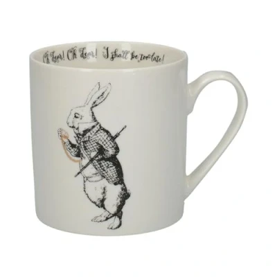 Image de V&amp;A Tasse en porcelaine fine Alice au Pays des Merveilles dans un coffret cadeau, motif ’Lapin blanc’, blanc, 350 ml