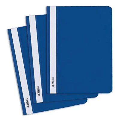 Image de Herlitz 975433 chemises format A4 en PP avec Couvercle Transparent avant, Lot de 10, Rouge a5 bleu