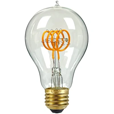 Image de TIANFAN Ampoules LED vintage 4 W à intensité variable Edison antique filament 220/240 V Verre transparent Chaleur Glow (A60 Quad Loop)