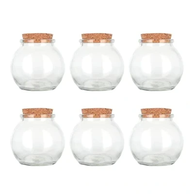 Image de Magic Season Bouteilles en Verre Décoratives avec Bouchons Liège (100 ml Sphériques / 6 Pièces)