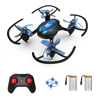 Image de Tiny Hawk Mini Drone pour Enfant, Hélicoptère Télécommandé avec Maintien de l&#039;altitude, Mode Sans Tête, Flips 3D et 3 Vitesses Réglables, RC Quadricoptère 2 Batteries, Jouet Cadeau Débutants