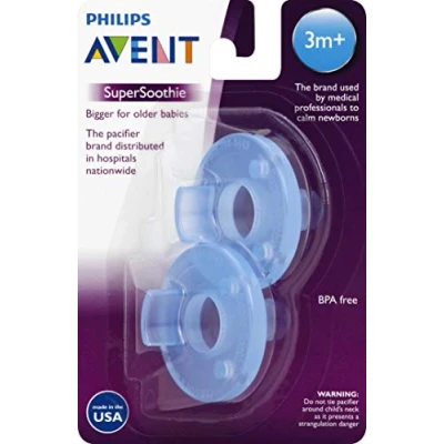 Image de tétine Philips Avent sans BPA Soothie pour 3 mois et plus bleue 3+