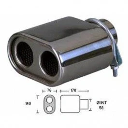 Image de Embout echappement en inox 538B4 60 pour sortie 42 56 mm