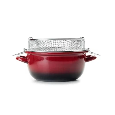 Image de IBILI Friteuse avec panier Volcan, 24 cm, Acier émaillé, Compatible l’induction