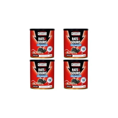 Image de CAUSSADE Anti Rats &amp; Souris Forte Infestation 4x12 Blocs 4x300g Lieux Secs Humides Eradication Rapide CARSPT300X4