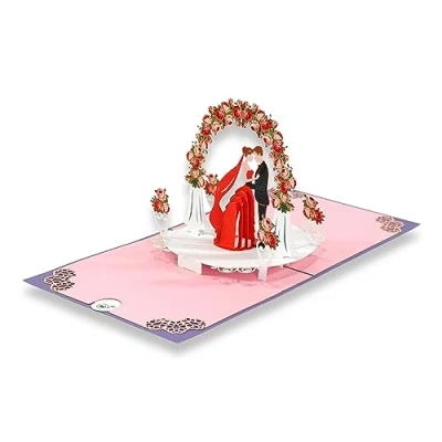 Image de paperdora® Carte Pop Up 3D „Mariage“ avec Enveloppe et Cachet de Cire Vœux Cadeau Bon
