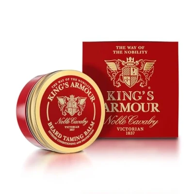 Image de King&#039;s Armour Baume à barbe (50 ml) Coiffe, renforce, adoucit et nourrit les barbes moustaches naturel pour homme l&#039;huile d&#039;argan, de jojoba d&#039;amande douce