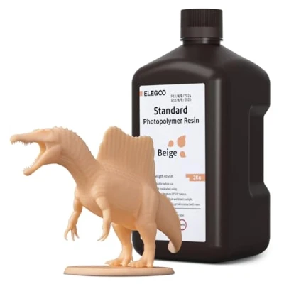 Image de ELEGOO Resine pour Imprimante 3d 2000g Beige, Résine Standard 405nm Durcissement UV Rapid Resin LCD Impression Printer