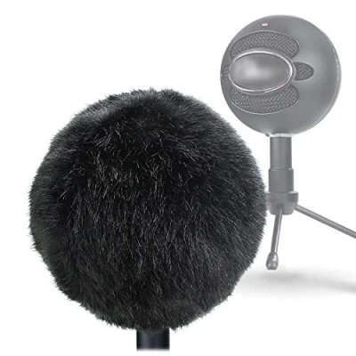 Image de YOUSHARES Blue Snowball Microphone Windscreen Foam Mic Cover Pop Filter Windshield Bonnette Pare Brise pour Vent Filtre (Noir)