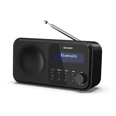 Image de SHARP Radio numérique portable DR P420 (DAB/DAB+/FM avec RDS, USB, Bluetooth 5.0, fonctions réveil 3,5 mm), noire