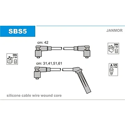Image de JANMOR SBS5 Jeu De Fils d&#039;Allumage SAAB: 900 I Combi Coupe, Berline, 9000 Berline