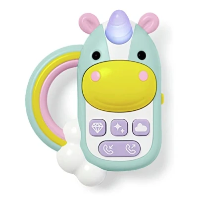 Image de Skip Hop Téléphone Portable pour Bébé Licorne Jouet Musical avec 6 Sons et Mélodies Poignée Arc en Ciel mois plus Idéal le Développement de la Motricité Fine