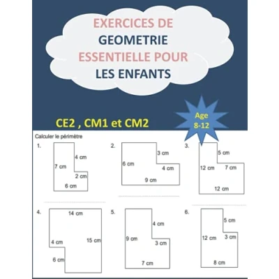 Image de EXERCICES DE GEOMETRIE ESSENTILLE POUR LES ENFANTS : CE2 , CM1 ET CM2 AGE 8 12