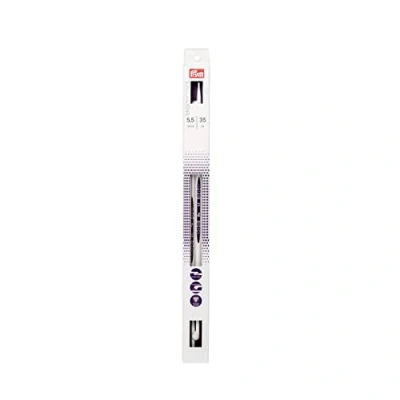 Image de Prym 190357 1 Lot de 2 épingles à tricoter ergonomiques pointe unique 5,5 mm x 35 cm Blanc