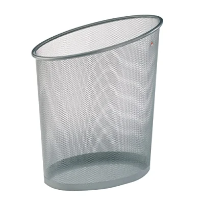 Image de Alba Corbeille à Papier MESHCORB M Métal Coloris Gris Design Poubelle de Bureau en Moderne Maille
