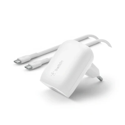 Image de Boost↑Charge Adapter met kabel USB C naar 1M 30W de Belkin 1 Mètre / Blanc Plastique