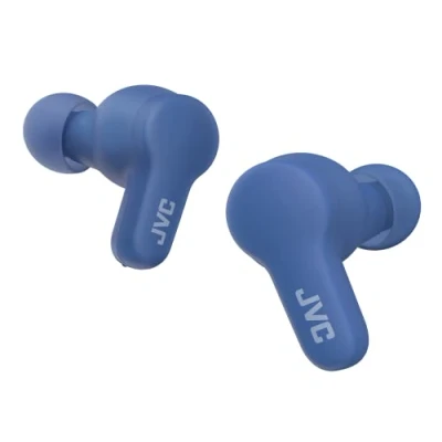 Image de JVC Gumy True Wireless, Écouteurs en élastomère Doux et Lisses, Plusieurs Modes sonores, Bluetooth 5.3, Autonomie de Batterie 24H, IPX4 Imperméable à la Pluie, HA Z77T A (Bleu Myrtille)