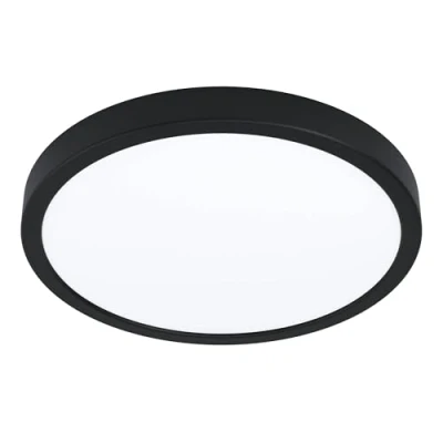 Image de Eglo connect.z Plafonnier LED connecté Fueva Z, Ø 28,5 cm, lampe de plafond ZigBee pour salle bains, contrôlable par appli et commande vocale, blanc chaud froid, dimmable, noir, IP44