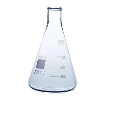 Image de Rocwing Bouteille conique graduée en verre borosilicate 3.3 pour laboratoire (2000 ml)