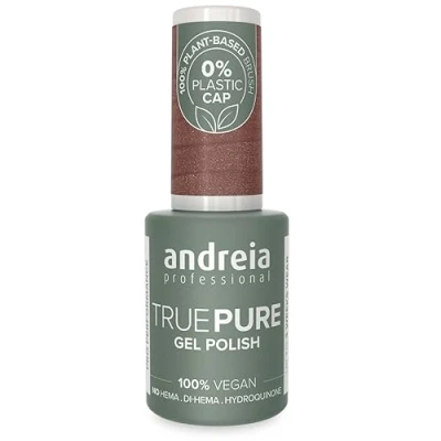Image de Andreia TRUE PURE Gel Polish Vernis Semi Permanent 100% Vegan à Ongles Professionnel Manucur avec Brillance Intense Dure jusqu&#039;à 3 Semaines 10,5 ml T32 Marron reflets doré