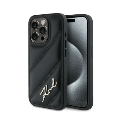 Image de Etui Karl Lagerfeld Diagonal Quilted Script Na Iphone 14 Pro Max Czarne