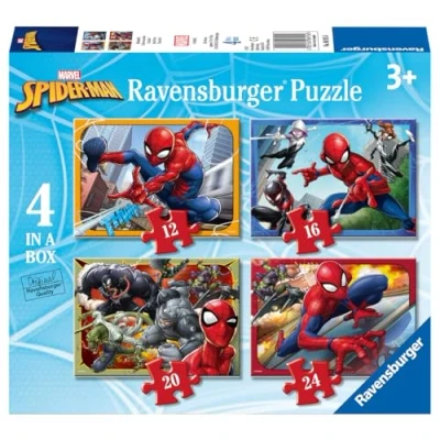 Image de Ravensburger Spider man Marvel Spiderman Puzzle de 4 (12, 16, 20, 24 pièces) pour enfants à partir 3 ans, 6915, 0
