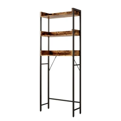 Image de Armoire pour machine à laver Fyrk, 64 x 165 cm avec 2 compartiments ouverts, Chêne rustique, Vicco