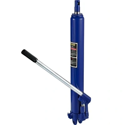 Image de VEVOR Vérin Hydraulique Long pour Grue d&#039;Atelier 8 T, Cylindre Support Moteur avec Pompe à Simple Piston et Base Chape, Tige Chèvre Levage Moteur, Entretien Auto, Bleu