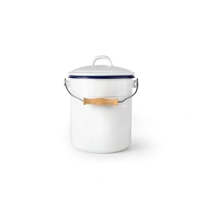 Image de IBILI Seau à Compost avec Couvercle 6 litres en Acier émaillé, Design Artisanal