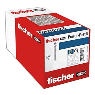 Image de fischer Vis à bois PowerFast II 3.5x25 Tête fraisée. empreinte PZ. zingué blanc. filetage total/Boite de 1000