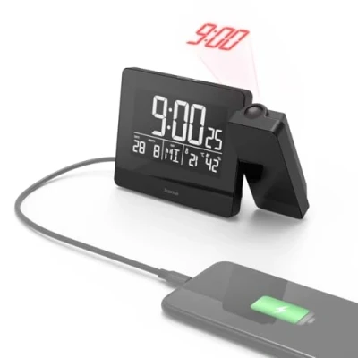 Image de Hama Plus charge Réveil à projection 15 x 4,5 9,5 cm Noir