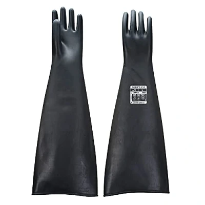 Image de Portwest Gant Caooutchouc Latex Lourd 60 cm, Couleur: Noir, Taille: L, A803BKRL
