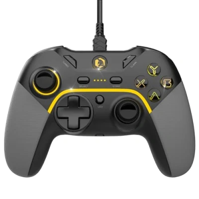 Image de EMPIRE Gaming Manette de Jeu Filaire Controller PC/PS3/Switch Mode Macro/Tubo Double Vibration Port Audio 3.5mm Gamepad Ergonomique Câble USB 1.8M