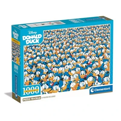 Image de Clementoni Impossible Dinald Duck 1000 Pièces Puzzle pour Adultes 14 99 Ans, Fabriqué en Italie, 39799, Multi Coloured