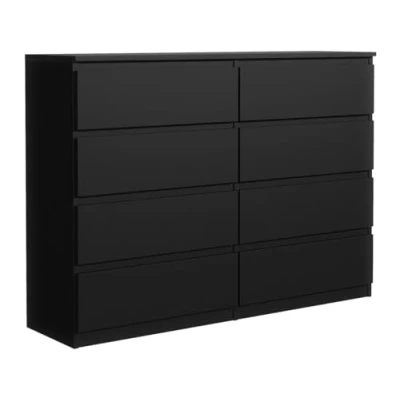 Image de MebLocker Commode à 8 tiroirs de 140 cm, idéale pour le salon, la chambre coucher, d&#039;enfant, d&#039;adolescent et bureau, solution moderne élégante un rangement une